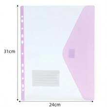 6pcs A4 PP Frosted Plastic Index Dividers, 11-Hole Loose Leaf Labels With Transparent Pockets, Macaron Mixed Color File Organizers, Suitable For School Office Stationery Storage, Cute Minimalist Desk Accessories - 6-color Assorted - View 5