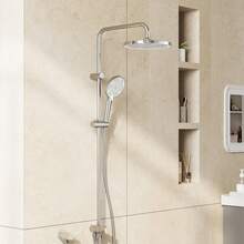 Rain Shower Set Without Fittings, Shower System With Shower Head, Stainless Steel Shower Column, Overhead Shower Set,  Round Shower Head 25cm - Three-section Type - View 9