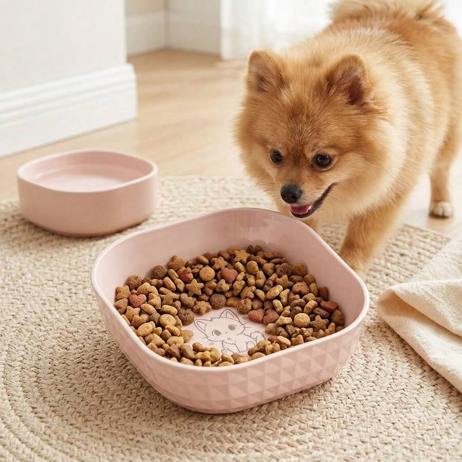 1pc Colorful Plastic Cat Bowl - Wide Mouth Design Helps Prevent Cat Chin Acne And Keeps Feeding Area Clean; Suitable For Dry Food, Wet Food And Water; Easy To Clean, Pet Feeding Supplies