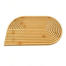 33x20cm Wood Irregular Round-Edge Wavy Board, Decorative Serving Tray, Kitchen & Dining Storage, Random Color - View 3