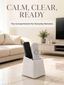 1pc Vertical Remote Control Holder, Decorative Storage, Vertical Stripe Design, Easy Access, Suitable For TV, Air Conditioner And Other Household Remote Control Storage, Dorm Storage, Desktop Organization, Best Gift For Friends - Multiple Styles - View 3