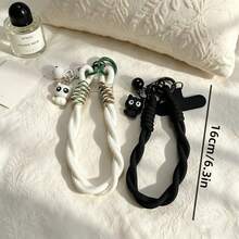 1pc Cute Cat Phone Lanyard Wrist Strap, Detachable Cat Pendant DIY Phone Case Charm, Anti-Lost Portable Wristband, Keychain Bag Water Bottle Pendant Multi-Purpose Creative Accessory - Multicolor - View 3