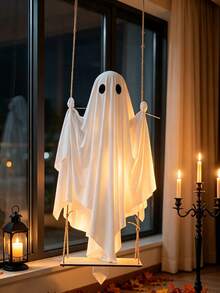 Halloween Hanging Ghost Swing Decor, Pre-Assembled Ready To Hang Ghost, Stable And Adjustable, Durable And Sturdy, Suitable For Porch, Trees, Yard And Entrance, Outdoor Halloween Decoration (Light Not Included) - Multicolor - View 2