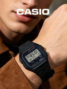 CASIO W-59-1V 復古方形數位運動手錶 50米防水 鬧鐘 計時器 中性款腕錶 - 黑色 - 查看 3
