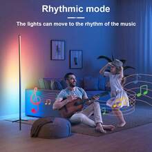 1pc Scandinavian Style RGB IC Corner Floor Lamp With Color-Changing LED, Smart App Control Music Sync, Timer, Infrared Remote, DIY Color And Dimmable Function, USB Powered, Suitable For Living Room, Bedroom, Game Room, Party - Multicolor - View 6