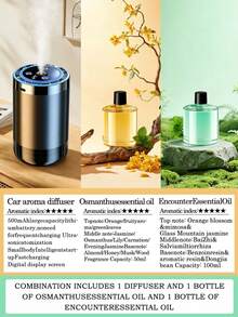 1 Set Pelembap Udara Mobil Premium Hitam & Diffuser Minyak Esensial dengan Proyeksi Cahaya Langit Berbintang, Termasuk 6 Minyak Esensial, Layar Tampilan Digital, Keluaran Kabut Halus, Aroma Tahan Lama, Teknologi Atomisasi Ultrasonik Bertenaga USB, Lampu Ambient LED Terintegrasi, Ringkas & Portabel, Hadiah Ideal - A - View 24