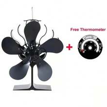 Wood Stove Fan, Fireplace Fan For Wood Burning Stove, Heat Powered Fan, Wood Stove Additions, Quiet Operation Circulating Warm Air-(5-Blade)-Include Thermometer - Regular - View 9
