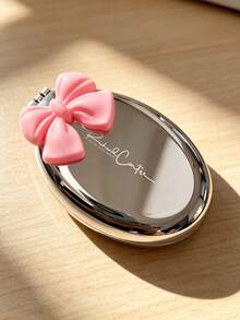 Bowknot Pink & Silver Mirror 3D Bow Foldable Comb Mirror, Portable Flip Cover Makeup Mirror Comb All-In-One Pocket Handheld Beauty Comb Mirror, Gentle Style Girl Pocket Handheld Makeup Comb Mirror, Travel Portable Hair Comb, Mini Portable Makeup Tool Exquisite Luxury Metal Texture Makeup Mirror, Gift For Women, Portable Makeup Touch-Up Storage Beauty Accessory - Multiple Styles - View 11