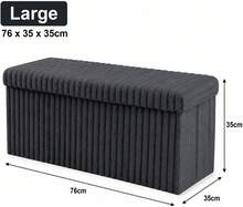 Aafan Ottoman Storage Box Chest With Lid | 76X35X35cm Ottoman Blanket Box Seat | Foldable Storage Bench Footstool Toy Box For Living Room Hallway - Charcoal (Large) - View 2
