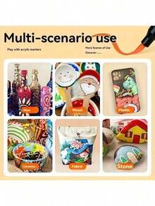 80 buah/Set Pulpen Akrilik Mengkilap Tinggi, Pulpen Gel, Spidol Warna Cepat Kering Kapasitas Besar, Perlengkapan Sekolah, Set Pulpen Perencana DIY, Set Melukis, Alat Tulis Belajar, Spidol Warna, Cocok untuk Keramik, Kaca, Batu, dll. - MultiWarna - View 9