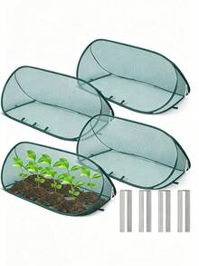 Pop-Up Plant Protection Cover Set, 1pc Plant Protection Cover With 8 Ground Stakes, Bird And Insect Proof Net, Suitable For Vegetables, Fruits, Flowers, Outdoor Garden Protection Supplies - Multicolor - View 1