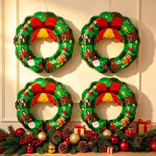 Christmas Wreath Aluminum Foil Balloon, Bow & Bell Decorative Balloon, Holiday Party Scene Atmosphere Decoration Supplies - Multicolor - View 1