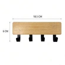 18.5x6CM Wood Wall Hook, Modern Minimalist Entryway Organizer Rack, Random Color - D - View 5