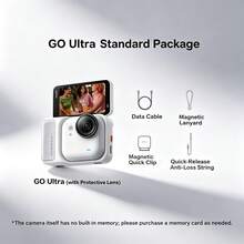 Insta360 Kamera Aksi Profesional GO Ultra: Stabilisasi gambar yang stabil, video HDR jernih, tahan air hingga 10 meter, data olahraga yang tersinkronisasi, adaptasi multi-adegan, kompatibilitas aksesori, 100% Baru, Hanya Diaktifkan - View 8