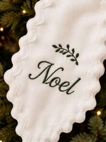 1pc Customized White Front Door Wreath Ribbon, Blank Satin Wreath Band, Embroidered Letter Pattern Solid Color Ribbon Accessory, Suitable For Christmas Party, Yard, Doorway, Indoor And Outdoor Wall - Multicolor - View 8