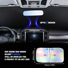 ️Foldable 210T Reflective Car Windshield Sun Shade UV‑Block Sun Visor Keep Vehicle Cool Universal Fit For Car SUV Truck Summer Accessory - Multiple Styles - View 6