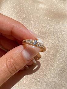 1pc Sparkling Starry Sky Zirconia Women's Ring, Engagement Ring, Valentine's Day Gift, Exquisite Jewelry Gift Suitable For Parties - Scattered Stars Ring - View 2