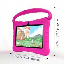 4GB RAM + 64GB ROM / 7-Inch Tablet / Quad-Core 1.3GHz / Android 13 MTK8321 / 1280x800 HD IPS Screen / 2MP+5MP Camera / 4000mAh Battery / WiFi, Parental Control, Education, Games / ABS Plastic + Silicone, Educational Tablet - Pink - View 4