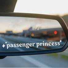 4 Packs Passenger Princess Car Rearview Mirror Stickers, Funny Creative Vinyl Car Decals, Universal Waterproof Vehicle Body Decor Stickers, Girly Car Interior Accessories - A - View 11