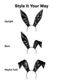 1pc Shiny Patent Leather Rabbit Ear Headband, Long Foldable Rabbit Ear Headband, Halloween Cosplay Bunny Costume Party Hair Accessory - Black - View 4