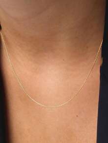 1pc Stainless Steel Chain Necklace Minimalist Thin Chain Stacked Necklaces For Women - Necklace - View 1