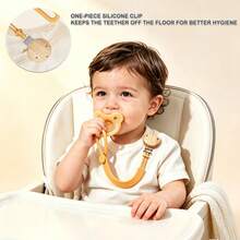 Kẹp núm vú giả silicone đa năng, dây đeo giữ núm vú giả điều chỉnh được cho núm vú giả, đồ gặm nướu và đồ chơi cho bé - Nhiều màu - Xem 2