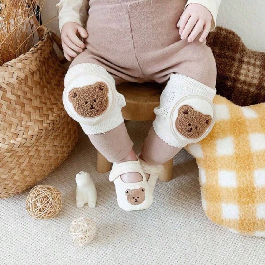 1set Baby Crawling Knee Pads, Toddler Anti-Slip Knee Protectors For Learning To Walk, Breathable & Anti-Collision Knee Sleeves For Infants - Multicolor - View 1