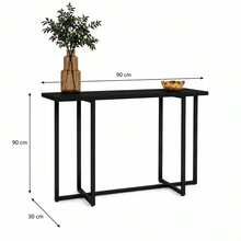Aparador Buffet Industrial Classic MDF Pé Preto em Aço Mesa Lateral Sala De Estar e Cantinho do Café - Preto - Visão 4