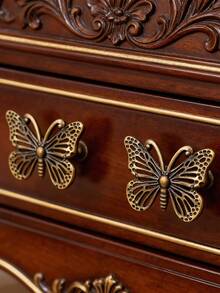 20/10/8/6/2pcs Vintage Butterfly Drawer Pulls - Square Zinc Alloy With Hole Design, Suitable For Dresser, Wardrobe, Jewelry Box And Decorative Cabinet, Includes Installation Screws - Multicolor - View 1