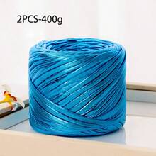 2pcs/400g Shiny Metallic Plain Crochet Yarn, Premium Knitting Craft Yarn, Multi-Color Durable Crochet Yarn, Suitable For Making Handbags, Hats, Home Decor, Sewing And Knitting Projects - 2-pack - View 13