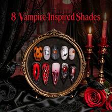 Beetles Vampiric Feast Halloween Gel Nail Polish Gift Box, HEMA-Free & TPO-Free Gel Set With Nail Tips & Stickers For DIY Nail Art & Manicure - Halloween Box - 查看 5