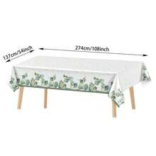 1 Pak/3 Pak Taplak Meja Sekali Pakai Hijau Sage, Pesta Pernikahan Musim Panas, Pesta Ulang Tahun, Pernikahan, Pesta Luar Ruangan, Taplak Meja Plastik, Hijau Bohemian, 54"X108" - Hijau - View 2