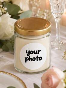 Pegatina redonda personalizada con foto, etiqueta de imagen personalizada, etiqueta de regalo con foto personalizada, decoración para fiesta de boda, tarjeta de recuerdo de memoria - Multicolor - Ver 8