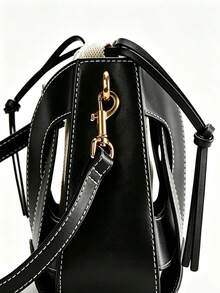 New Drawstring Mini Bucket Bag For Women, Brown Fashionable Vintage Versatile Shoulder Crossbody Small Bag - Black - View 2