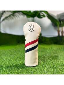 1 Buah Sarung Kepala Stik Golf Motif Garis Retro untuk Driver, Fairway, dan Hybrid, Set Pelindung Stik Golf dengan Bordir Nomor - MultiWarna - View 5