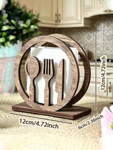 Wooden Leaf Napkin Holder, Rustic Natural Wood Napkin Decor Rack With Leaf Hollow Pattern, Suitable For Kitchen, Dining Room, Cafe, Restaurant, Home Country Style Wooden Napkin Holder, Natural Forest Style Napkin Holder - Multicolor - View 14