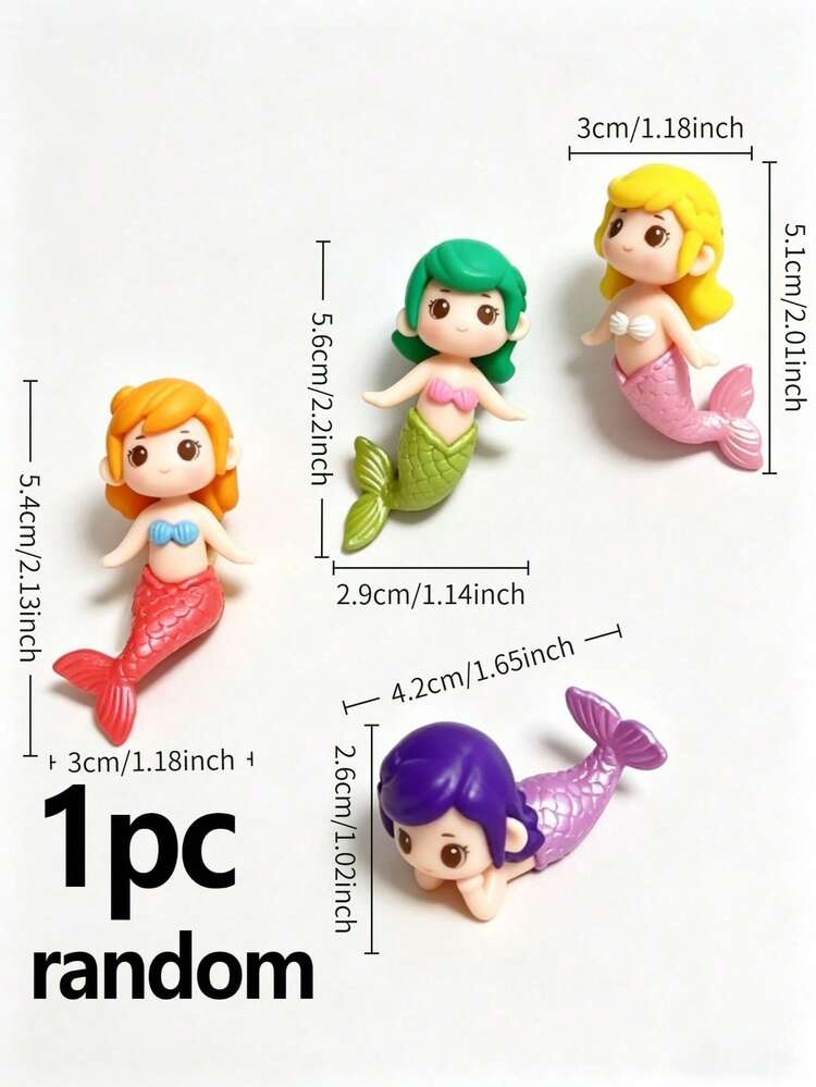 8件組美人魚迷你裝飾小雕像套組，微景觀水族箱裝飾，美人魚系列，適用於蛋糕裝飾DIY、婚禮派對裝飾、可愛美人魚裝飾配件、海洋水族箱派對裝飾、居家裝飾、生日禮物、夏威夷派對裝飾 - 多款 - 查看 12