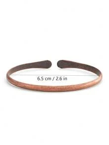 1~15pcs Pure Copper Tackable Bangl Bracelets For Women Men Waterproof Healing Cuff Bracelets For Men Adjustable Chunky Copper Bangle - Bronze - View 3