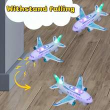 Interactive Electric Airplane Toy With LED Lights And Sound, A Fun Toy Suitable For Children Aged 3 And Above. White - Perfect As A Christmas, Halloween, Or Holiday Gift For Kids! - Airplane () - View 4
