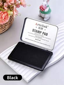 1pc Flip-Top Ink Pad Platform, Available In Red, Blue, Black And Purple. The Product Is Resistant To Sunlight And Does Not Fade, With Full And Even Ink Coverage Without Seepage, And Clear And Lasting Impressions. Suitable For Document Stamping/Signing/Marking/Daily Office Use, And You Can Purchase Ink Refill Separately. - Multicolor - View 13