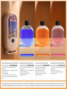1pc White Aromatherapy Diffuser, USB Home Automatic Aromatherapy Diffuser, Rechargeable, With 7-Color LED Night Light, Blue Bell Series Essential Oil, 8 Fragrances To Choose From, Suitable For Large Spaces At Home, Bedroom, Living Room, Office, Bathroom, Pet Room, Hotel, Car. - Mist - View 18