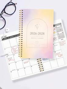 BUBU 1pc 2026-2028 Weekly & Monthly Spiral Planner Notebook, Academic Appointment Book Agenda Journal To Boost Productivity, Suitable For Home, School And Work Use, A5 Size, Back To School Supplies, Office Supplies, School Supplies, Teacher Gift, Men's Gift - Multicolor - View 3