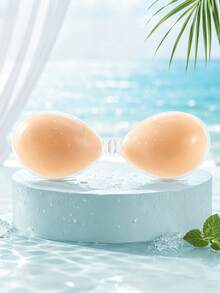 1Pc Invisible Silicone Strapless Push-Up Bra - Reusable, Self-Adhesive Front Closure, Seamless Chest Lift, Hand Washable, Non- Fabric - Women'S Lingerie Accessory, Strapless Bra Lift | Textured Surface | Seamless Design, Bras For Lingeri - Apricot - View 13