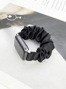 1件裝女款百褶髮圈手腕帶，相容 錶帶 49mm 45mm 44mm 42mm 40mm 41mm 38mm，適用於 Series Ultra/SE/8/7/6/5/4/3/2 - 黑色 - 查看 3