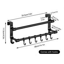 1pc Modern Kitchen Towel Rack, Double Bar Design, Cabinet Door Towel Hook, Suitable For Organizing And Storing Towels, Rags, Gloves And Other Kitchen Supplies, Space-Saving, Stylish And Practical - View 9