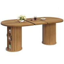 Extendable Dining Table, Versatile Kitchen Table With Metal Handles, Space-Saving For Small Spaces, Multifunctional Table, Hidden Storage, Dark Brown, 149.8-189.7 Cm - 深棕色 - 查看 7