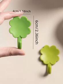 1pc Clover-Shaped Strong Self-Adhesive Hook, Bathroom & Kitchen Wall-Mounted Storage Organizer, Waterproof Removable Damage Free Tape, Suitable For Tile And Glass Walls, Multi-Functional Hook - Multicolor - View 9