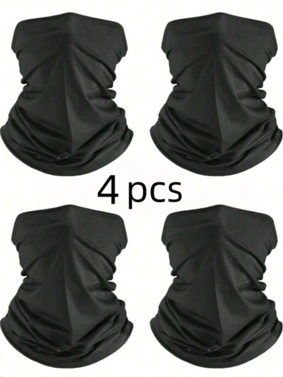 4pcs/1 Neck Gaiter Face Mask Scarf, Breathable Sun Protection Windproof, Suitable For Skiing, Fishing And Other Outdoor Activities, Cool And Comfortable, Unisex, UV Protection, Soft Windproof, Suitable For Hiking, Cycling, Running And Other Sports.