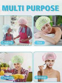1 buah/3 buah Topi Mandi Tahan Air EVA Warna Campuran untuk Dewasa, Penutup Rambut Kamar Mandi yang Dapat Digunakan Kembali, Aksesori Mandi di Rumah - beraneka warna - View 7
