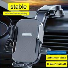 360° Adjustable Suction Cup Car Phone Mount, Stable Dashboard Windshield Cell Phone Holder, Universal Auto Smartphone Cradle For GPS Navigation, Compatible With All Mobile Phones - A - View 6